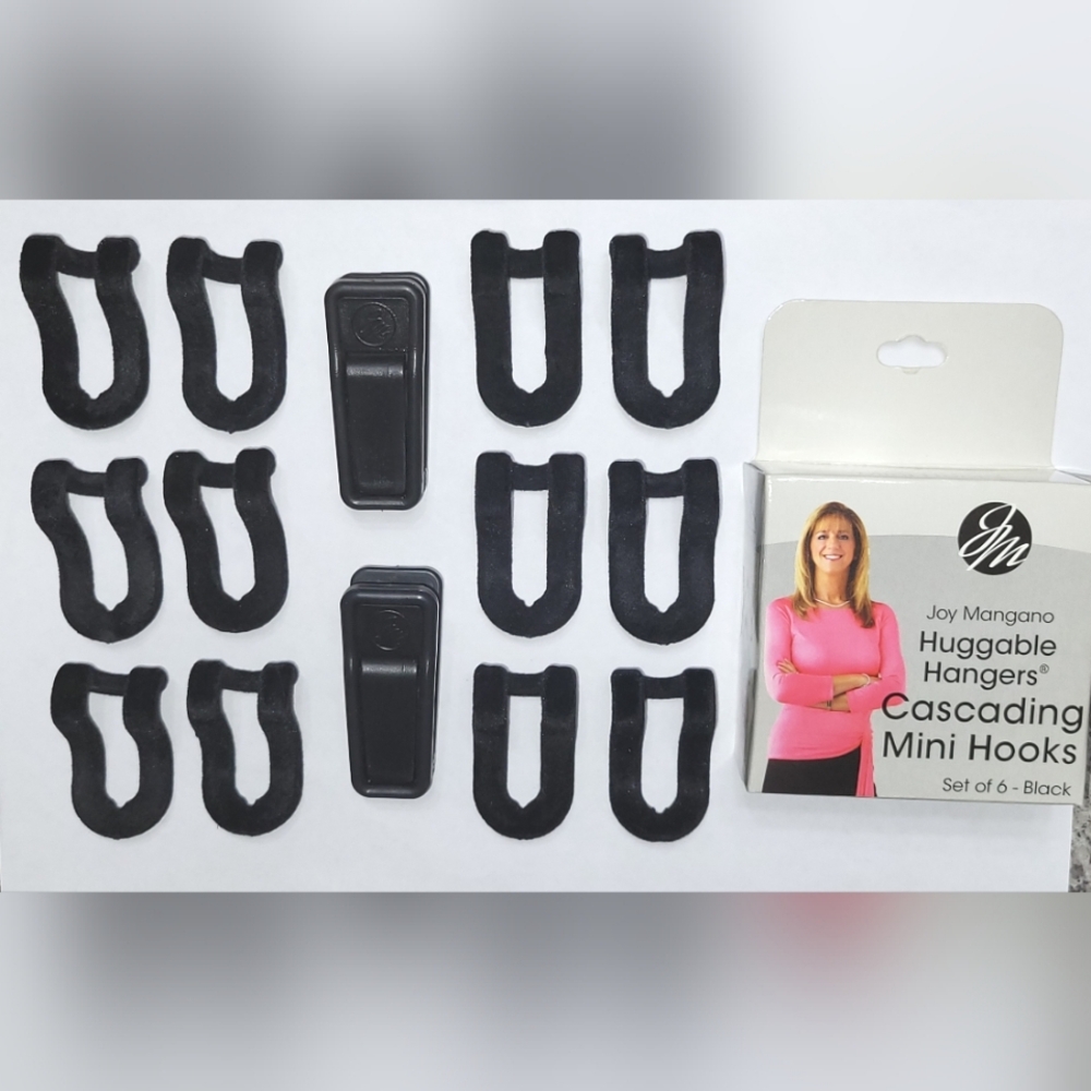 Joy Mangano Huggable Hangers Cascading Mini Hooks - 18 hooks + 2 clips